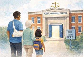 A symbol or scene representing accessible justice and legal support.